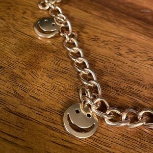 Smiling Charms Gold Tone Metal Chain Link Belt Size XS/S